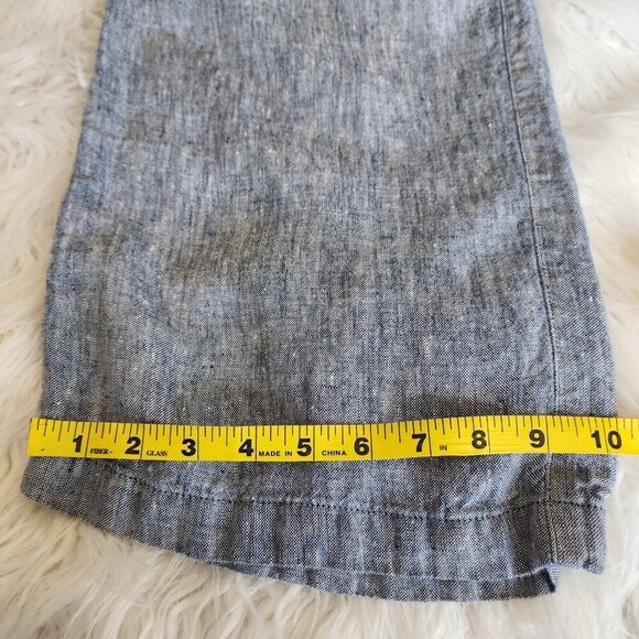 Lands End Womens 10 Linen Pants Pull on Wide Leg Pockets Coastal Resort Beach - Picture 12 of 14
